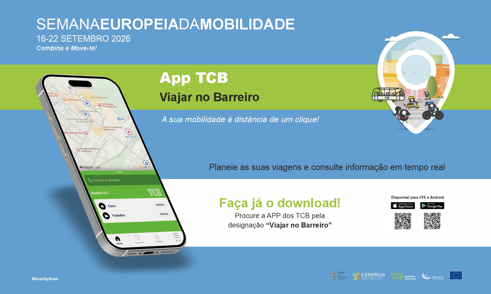 Imagem da App TCB Viajar no Barreiro no âmbito da Semana Europeia da Mobilidade 2026