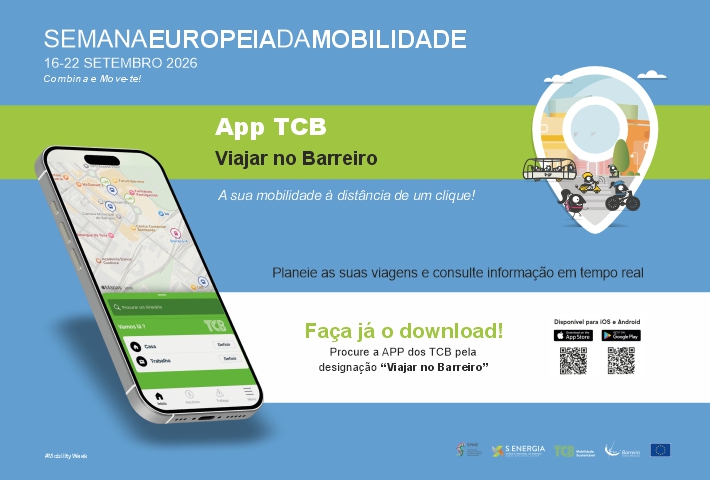 Imagem da App TCB Viajar no Barreiro no âmbito da Semana Europeia da Mobilidade 2026