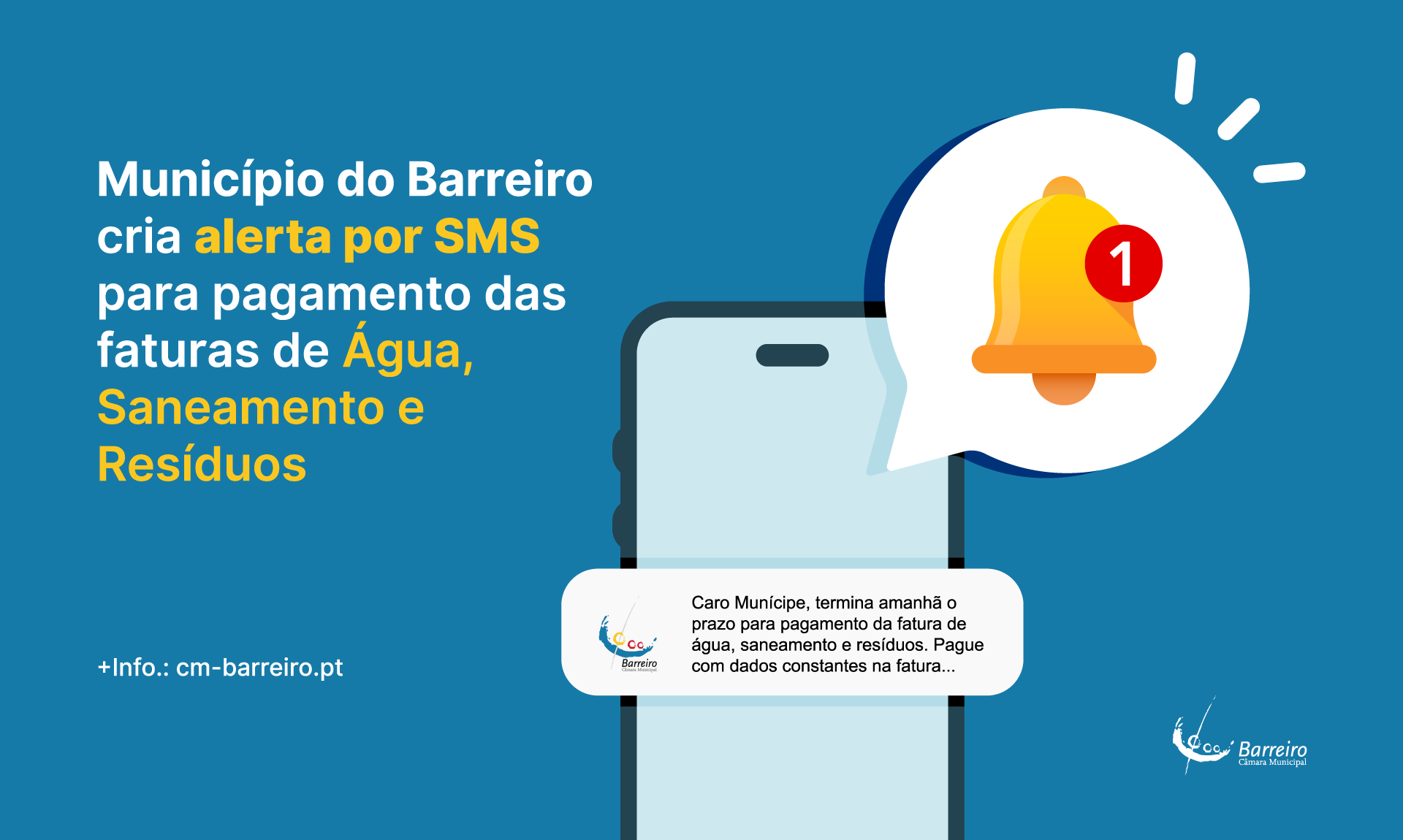 imagem sobre fatura de água - aviso por sms