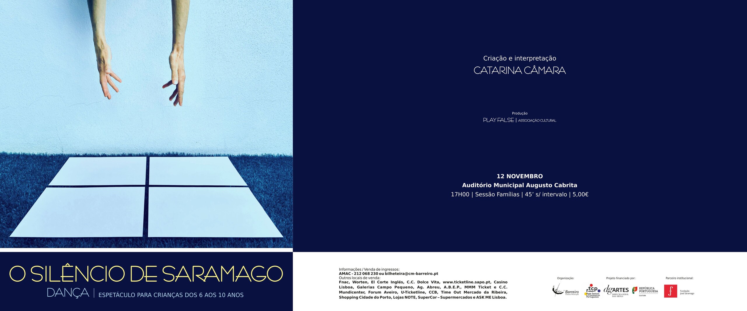 O Silêncio de Saramago de e com Catarina Câmara, 12/11/23, às 17h, no AMAC