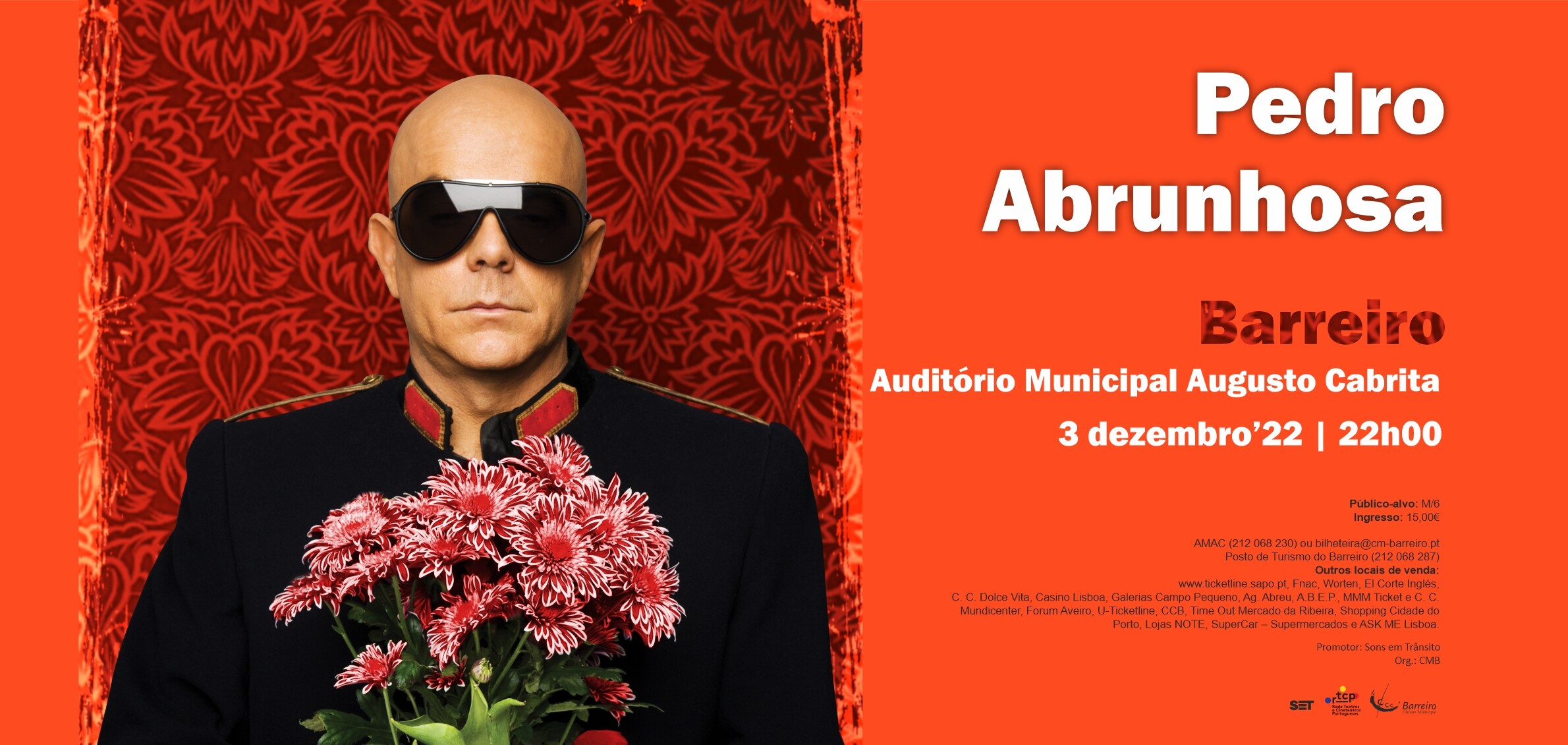 Pedro Abrunhosa, 3/12/22, às 16h30 e 22h, no AMAC