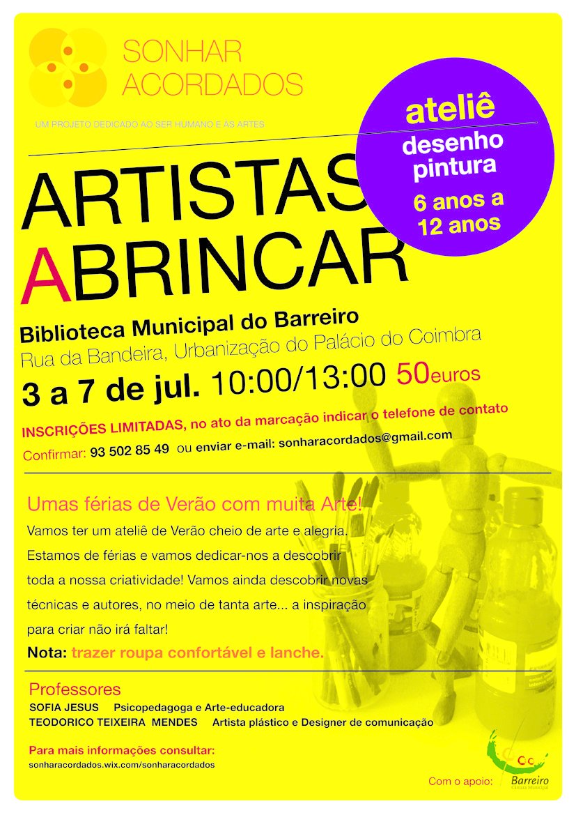 Ateliê “Artistas a Brincar” | Inscrições abertas