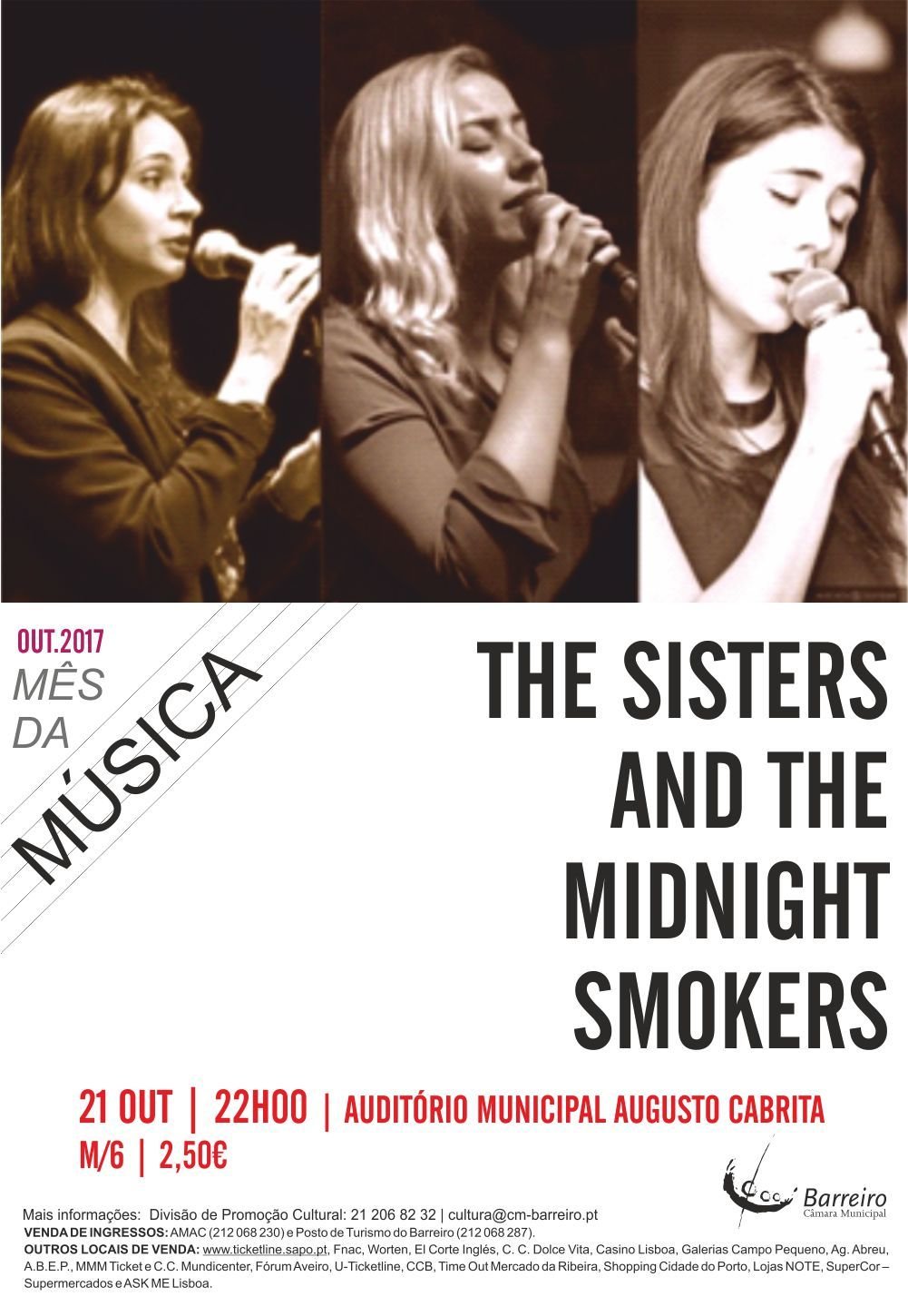 Mês da Música | The Sisters and the Midnight Smokers | Auditório Municipal Augusto Cabrita