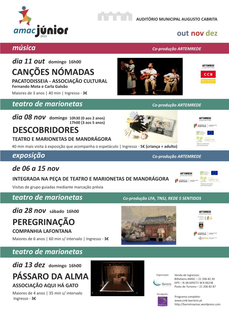 AMAC Júnior | Programação de outubro a dezembro