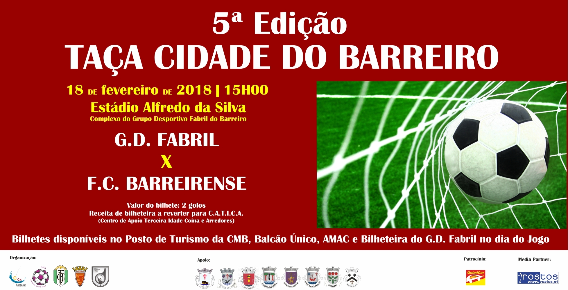 5ª Taça Cidade do Barreiro, a 18 de fevereiro | Apresentação Oficial dia 15, nos Paços do Co...