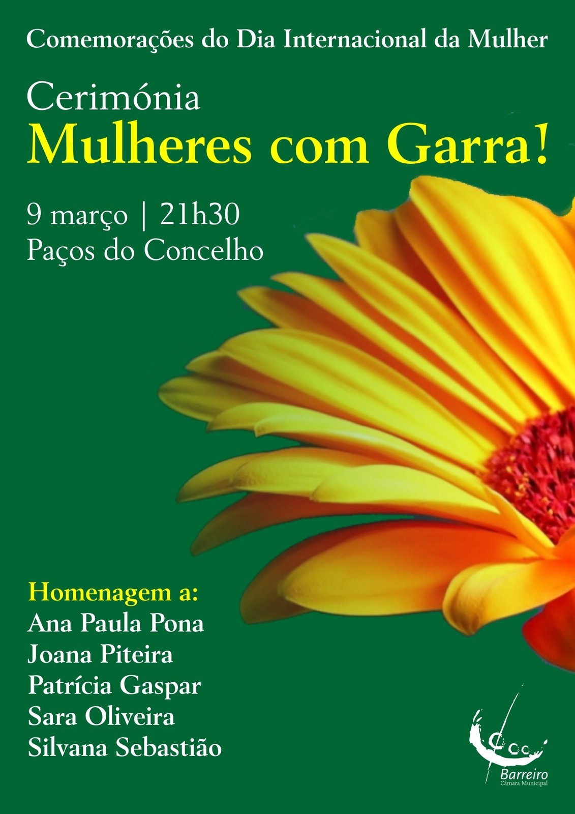 Comemorações do Dia Internacional da Mulher – 8 de março | “Mulheres com Garra!”