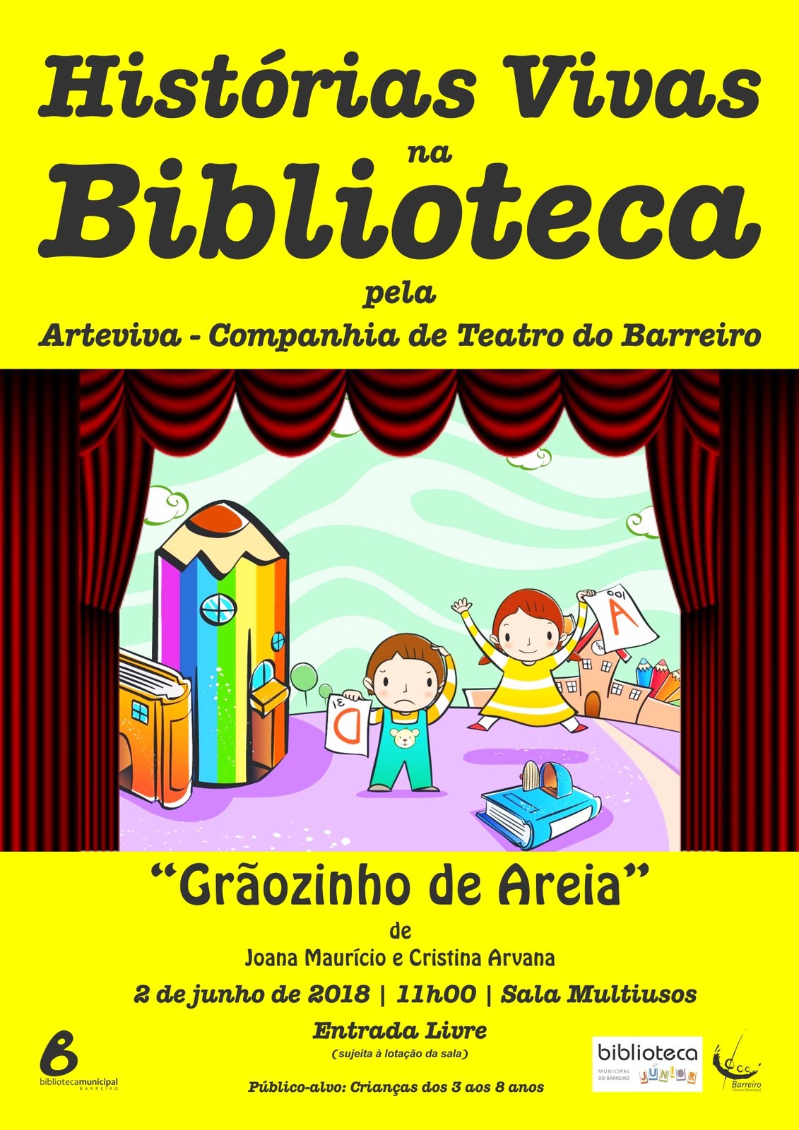 Histórias Vivas na Biblioteca apresentam “Grãozinho de Areia”