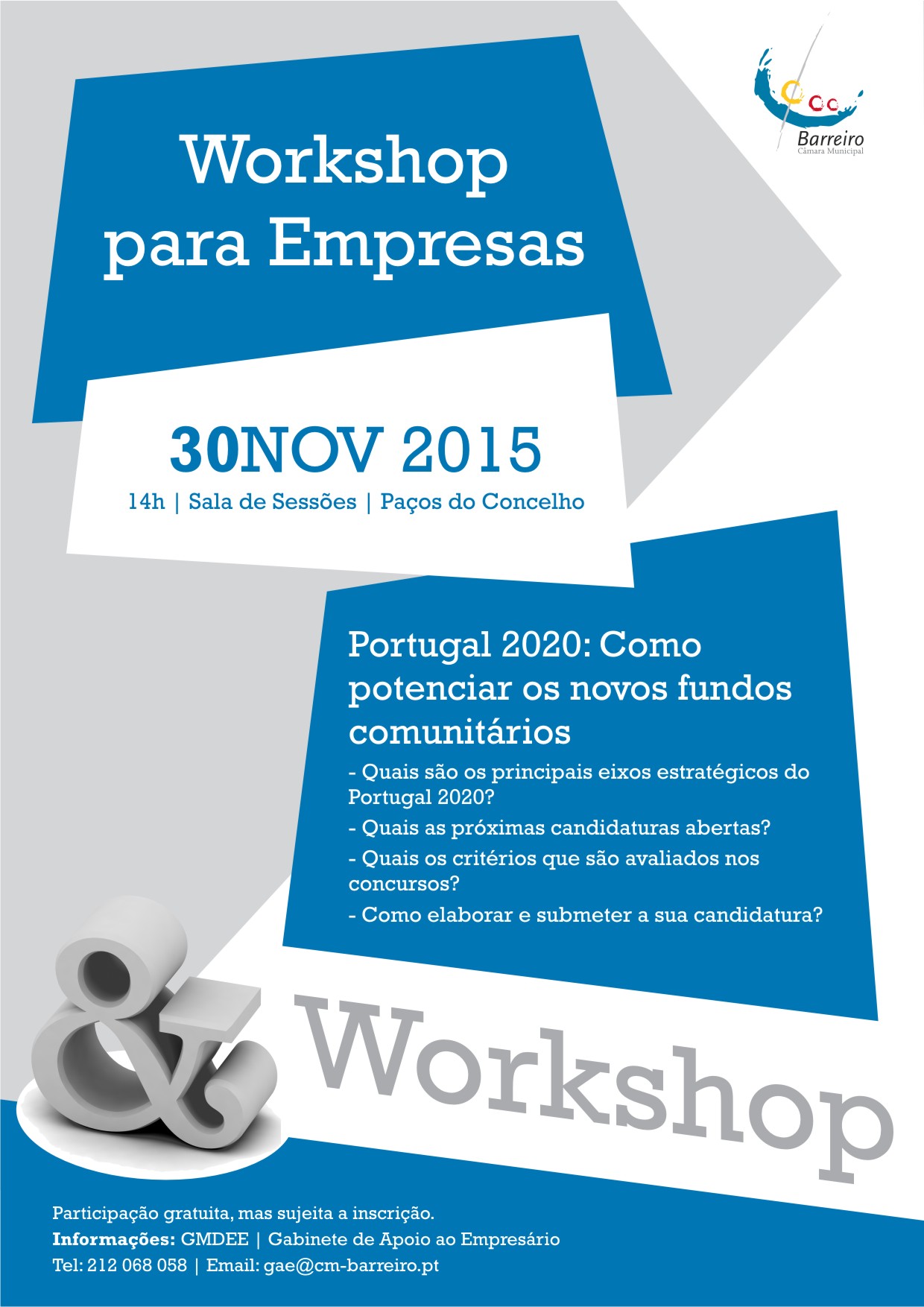 Workshops para Empresas – Portugal 2020: Como potenciar os novos fundos comunitários | 14h00