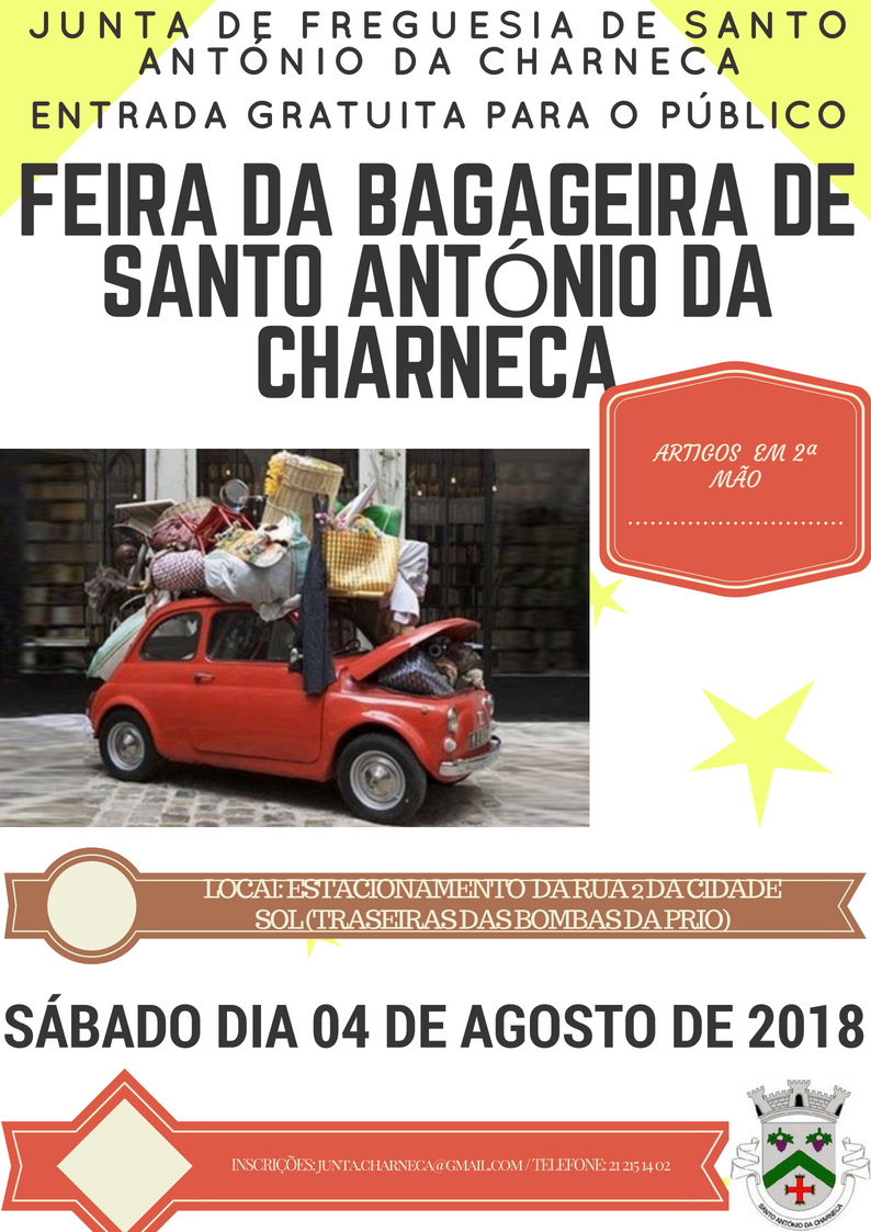 Feira da Bagageira de Santo António da Charneca |Inscrições abertas