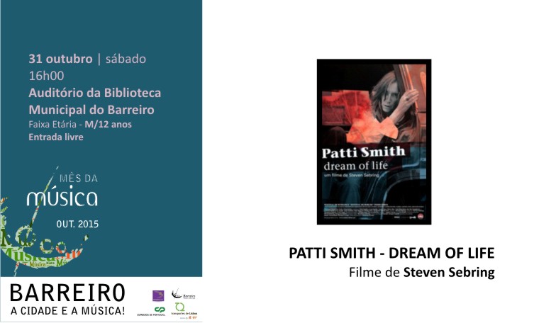 Cinema – “Patti Smith – Dream of Life” no Auditório da Biblioteca Municipal