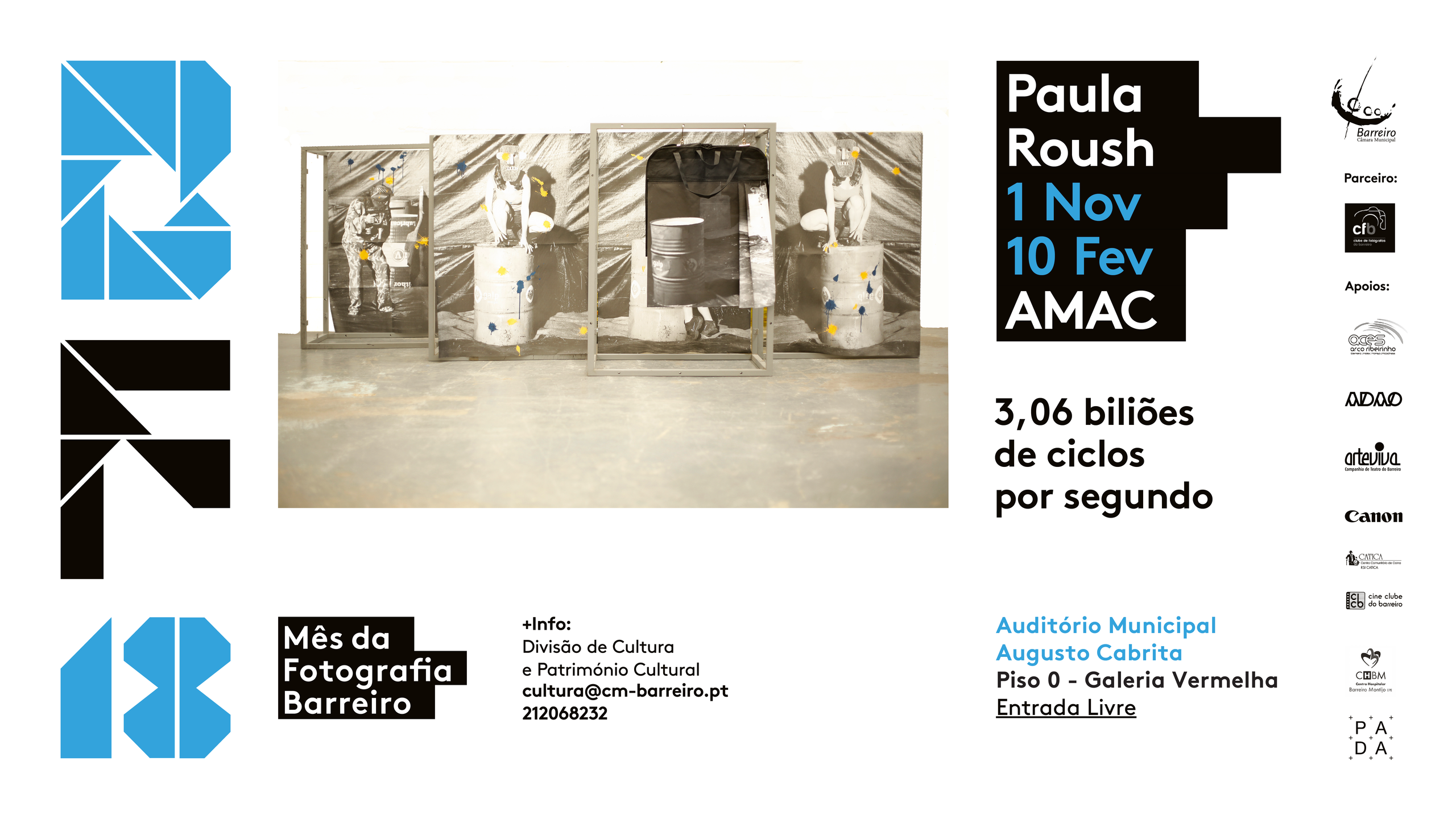 3,06 biliões de ciclos por segundo, fotografias e instalação de Paula Roush | Exposição | M�...