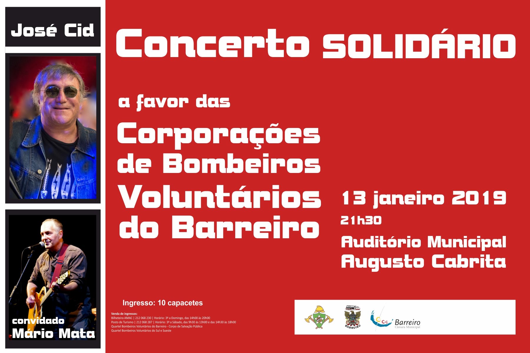 José Cid no Barreiro em Concerto Solidário, dia 13, às 21h30