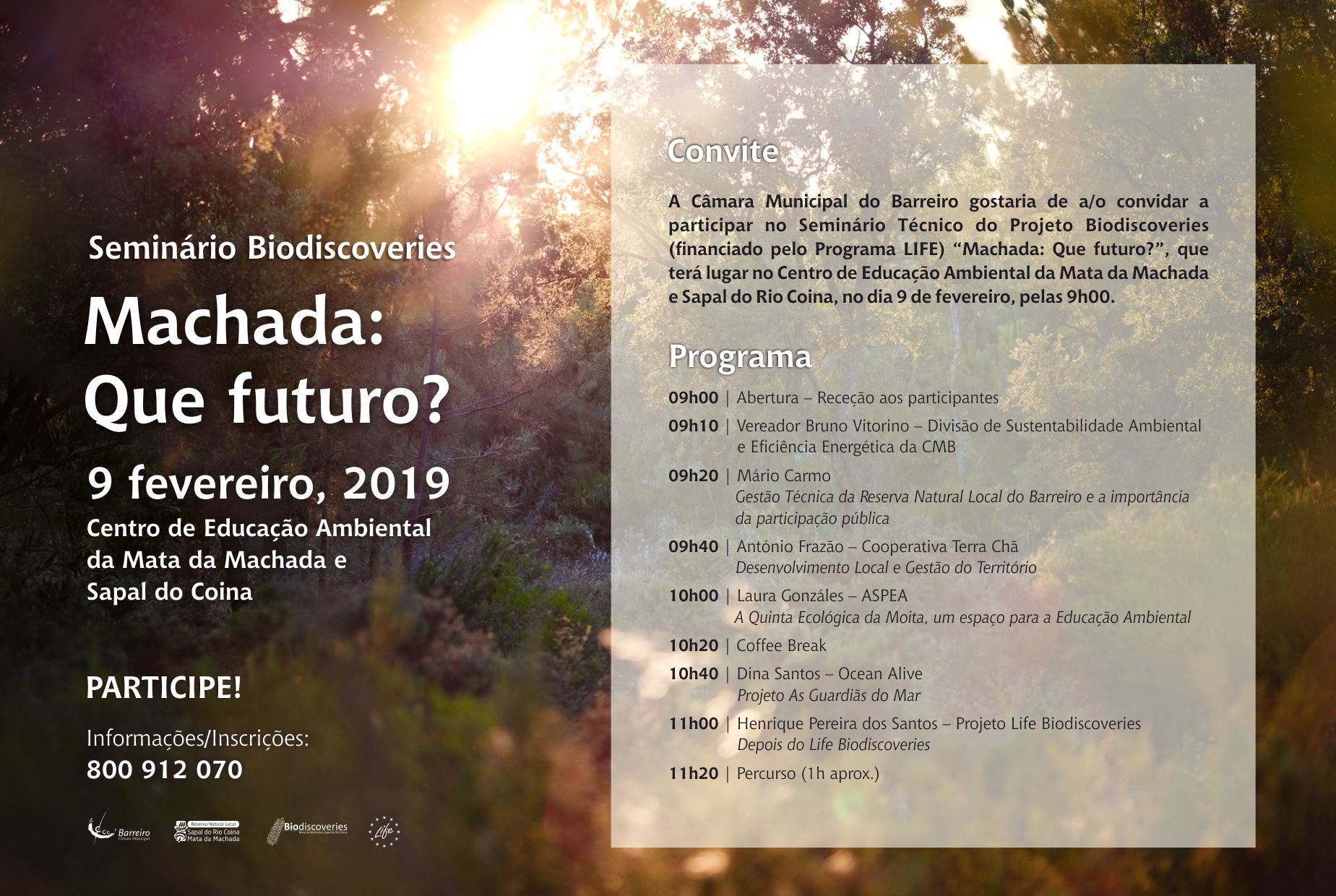 Seminário Life Biodiscoveries MACHADA: QUE FUTURO?