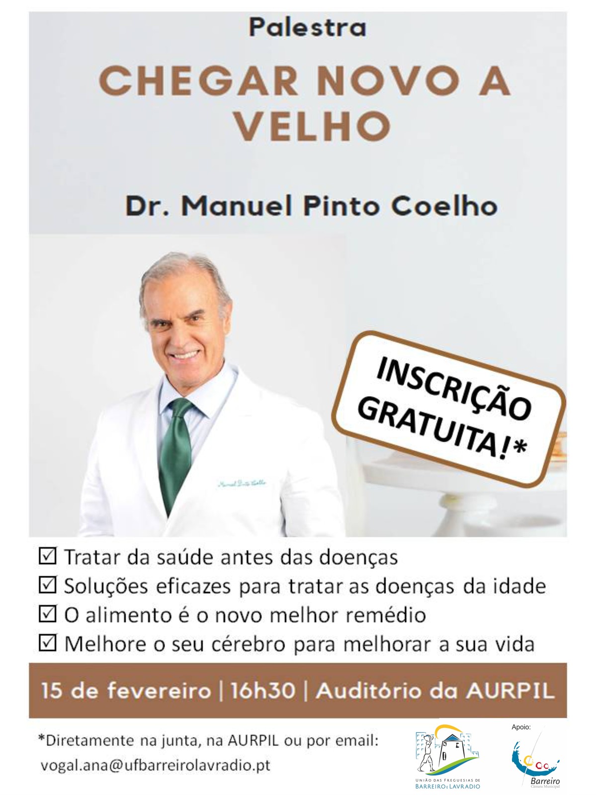 Palestra “Chegar Novo a Velho” | Com o médico Manuel Pinto Coelho