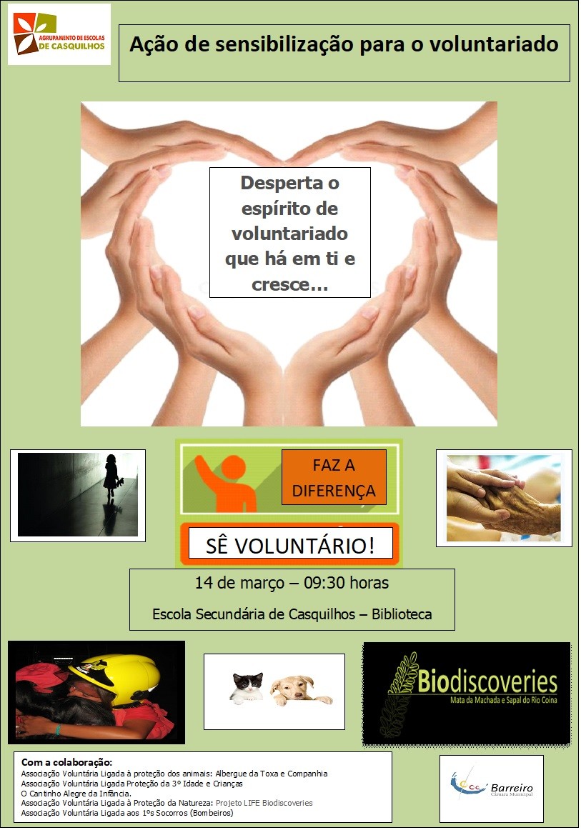 Ação de sensibilização para o voluntariado: DESPERTA O VOLUNTARIADO QUE HÁ EM TI!