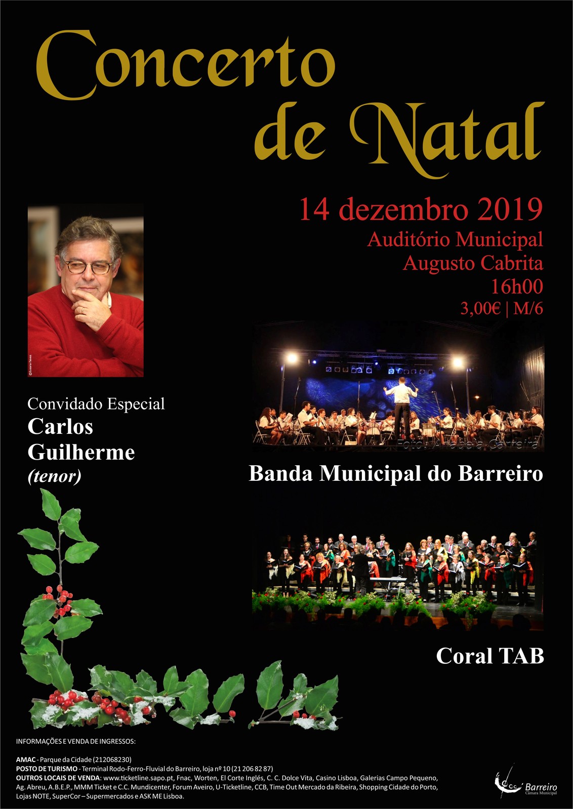 Concerto de Natal – “Banda Municipal do Barreiro | Coral TAB | Carlos Guilherme (tenor)&#...