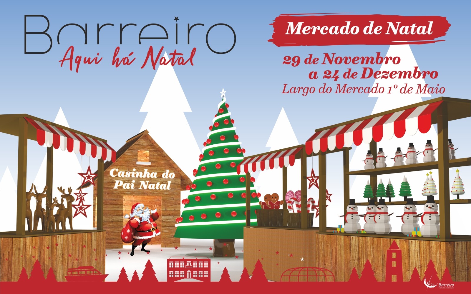 Mercado de Natal e Casinha do Pai Natal
