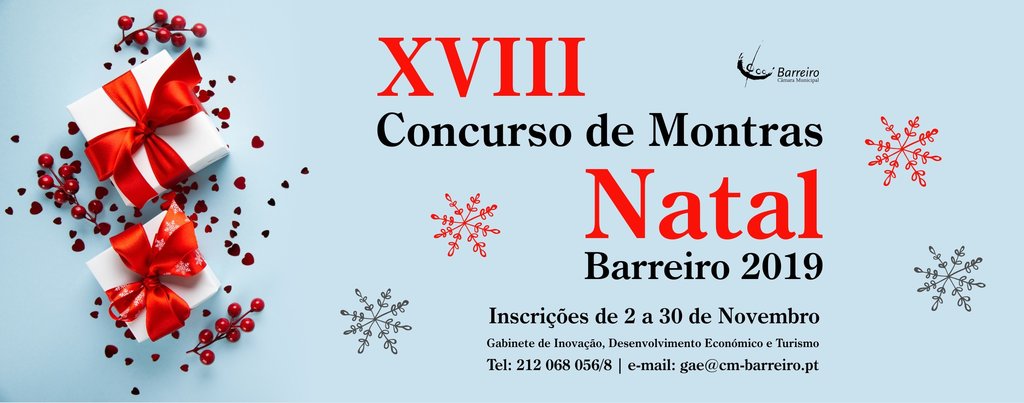 Cartaz do XVIII Concurso Montras de Natal Barreiro de 2019