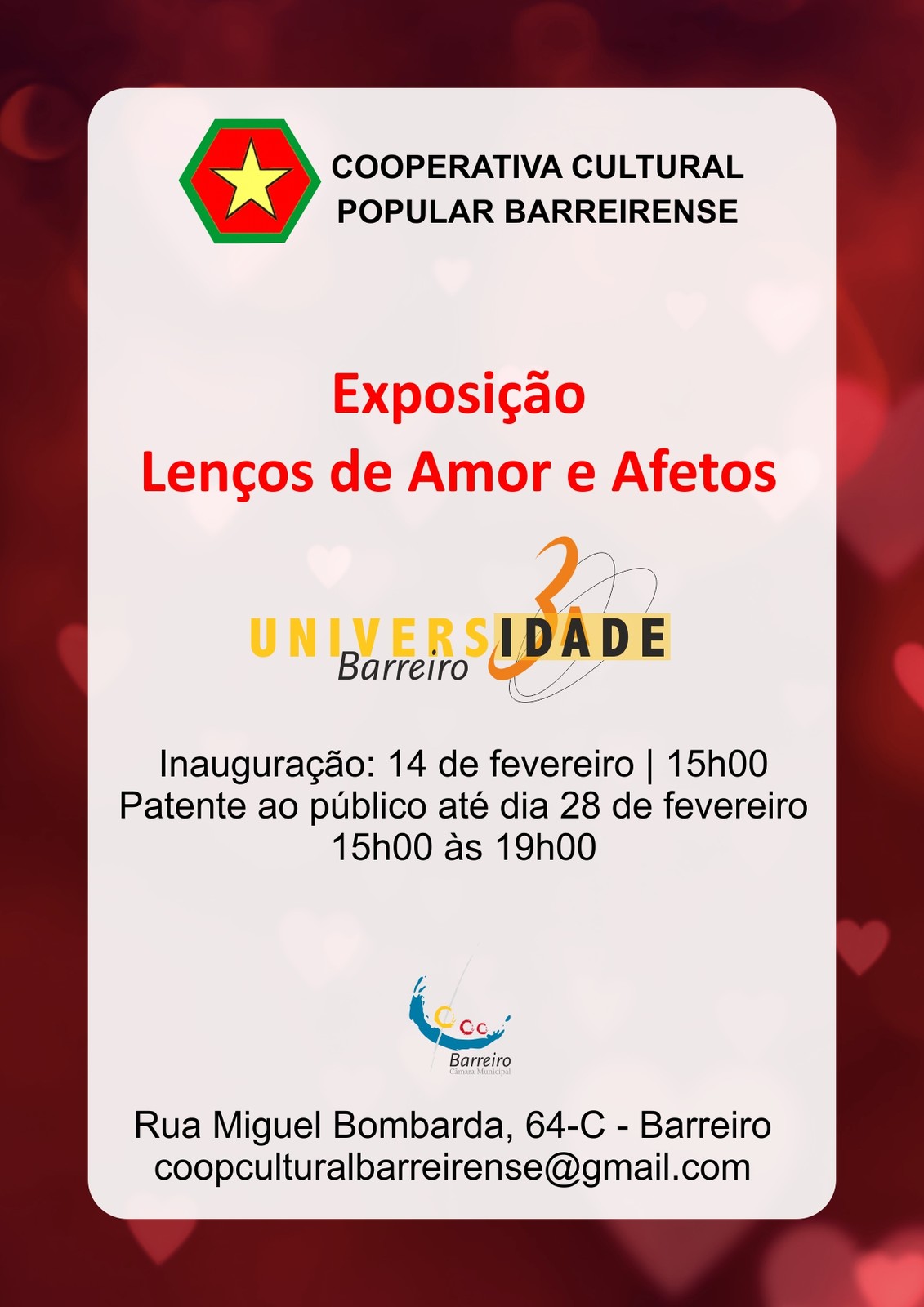 Exposição “Lenços de Amor e Afetos” pela Turma de Bordados Regionais da UTIB
