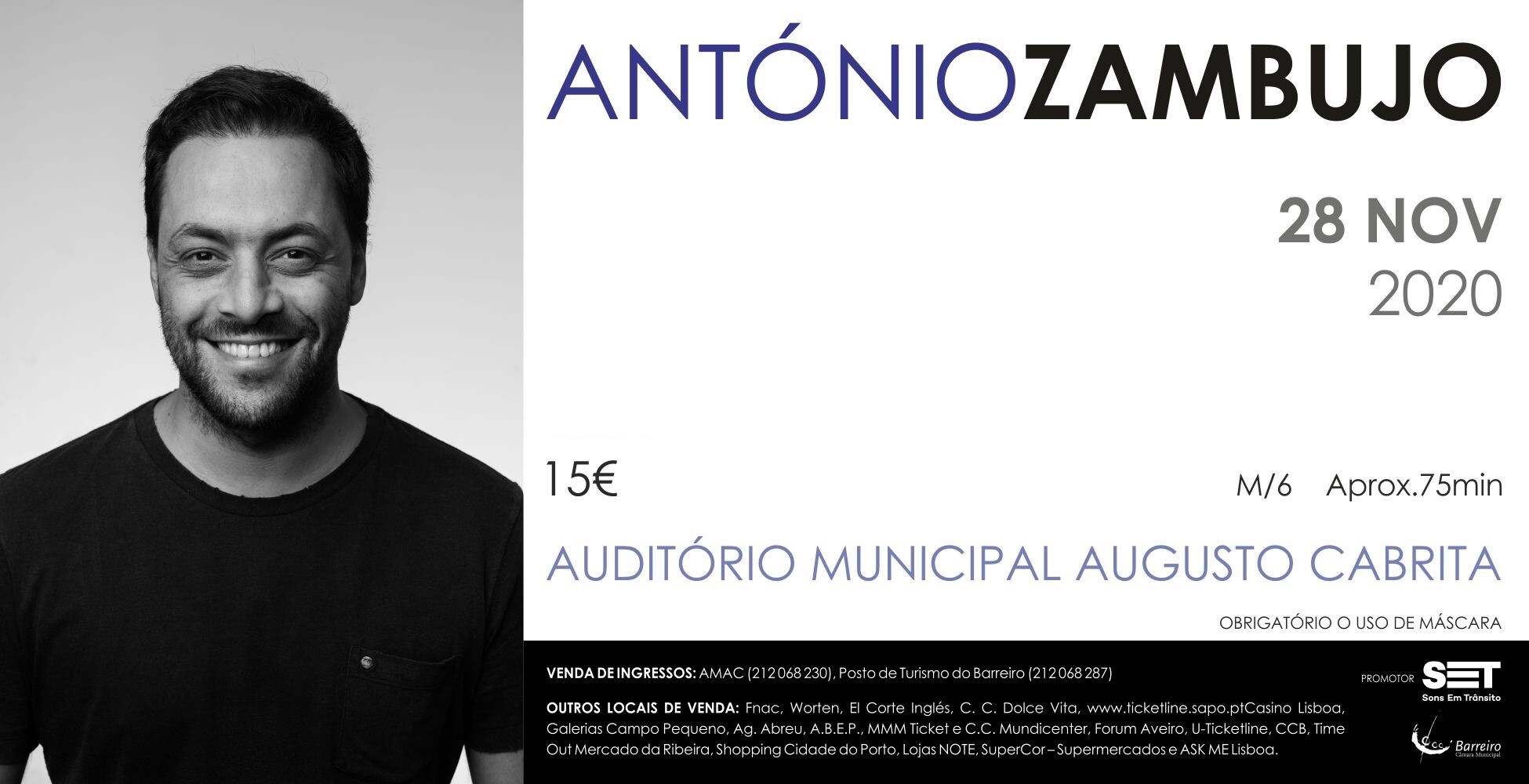 ATUALIZAÇÃO | Concerto | 21h00 | António Zambujo