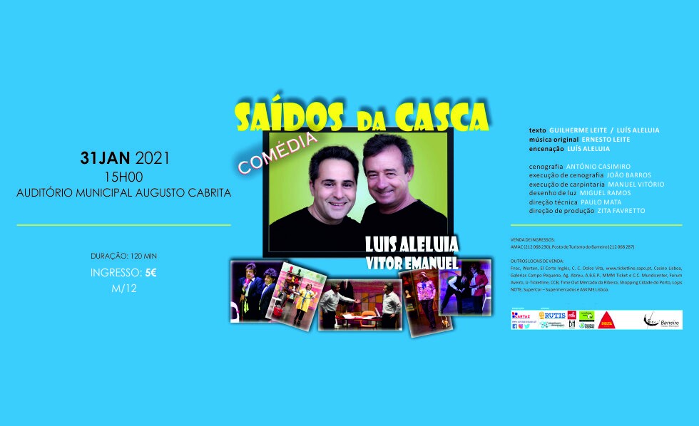 Cartaz da Comédia Saídos da Casca de 31/1/21 no AMAC
