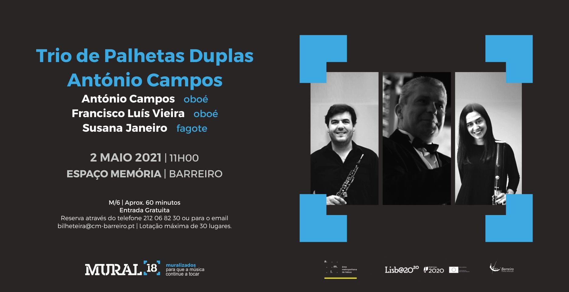 Trio de palhetas duplas António Campos | Concerto Programação em Rede MURAL 18