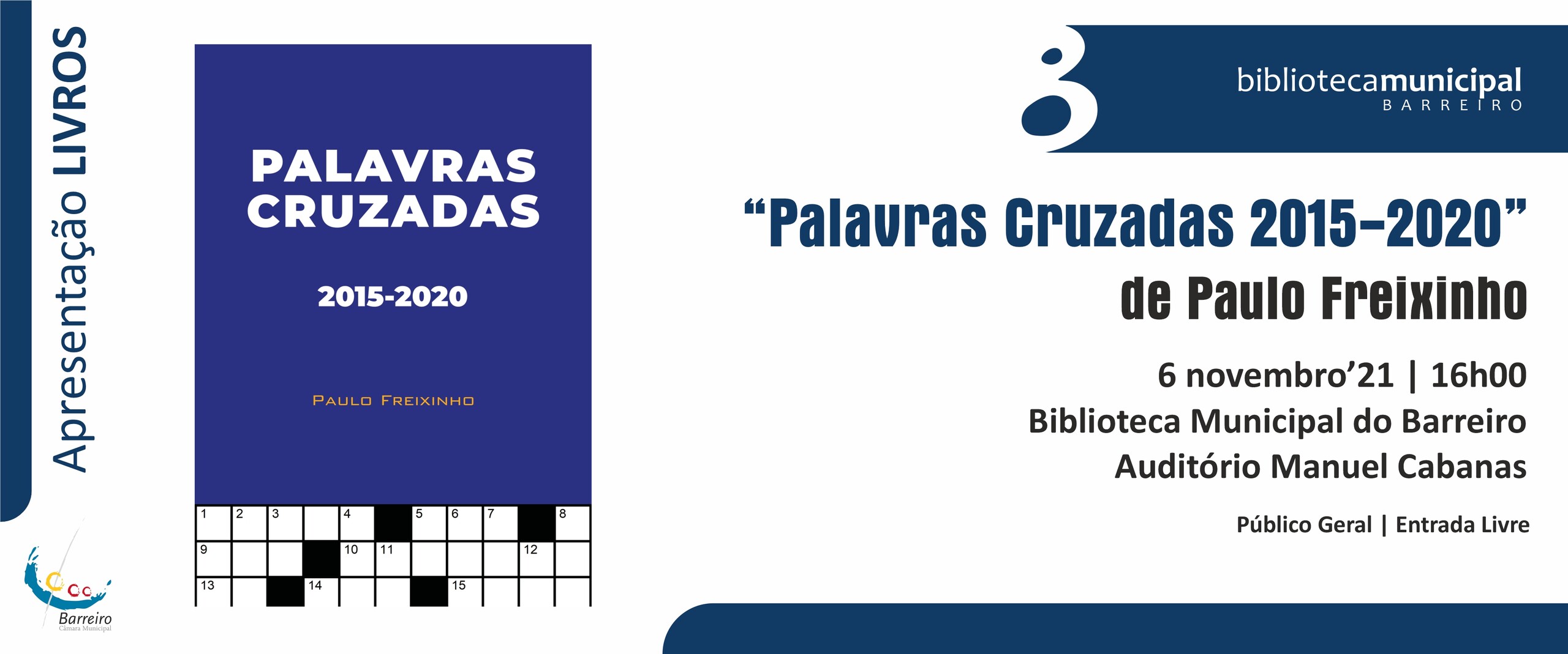 Apresentação do livro “Palavras cruzadas 2015-2020” de Paulo Freixinho