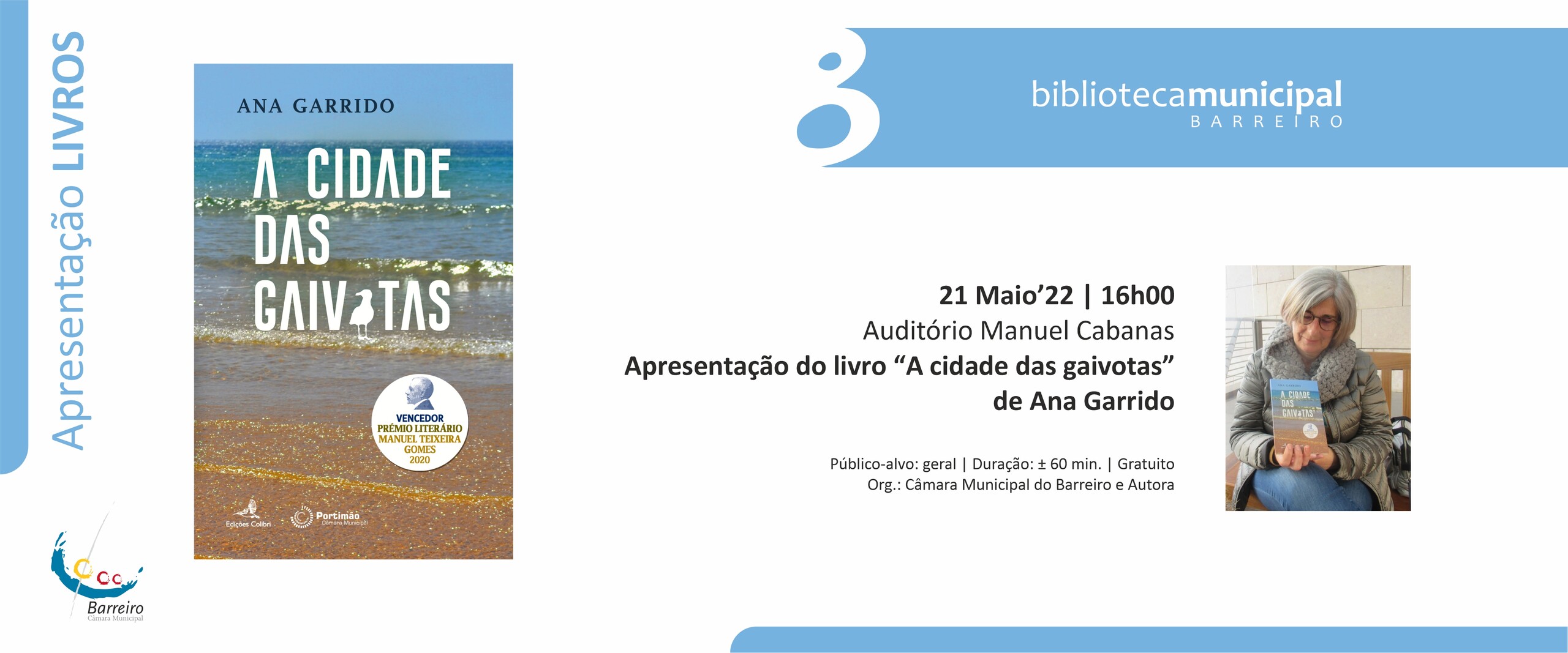 Apresentação de livro “A cidade das gaivotas” de Ana Garrido