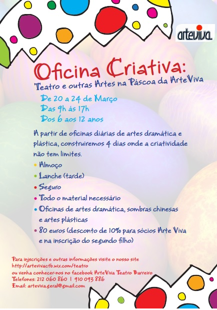 Oficina Criativa: Teatro e outras Artes na Páscoa da ArteViva