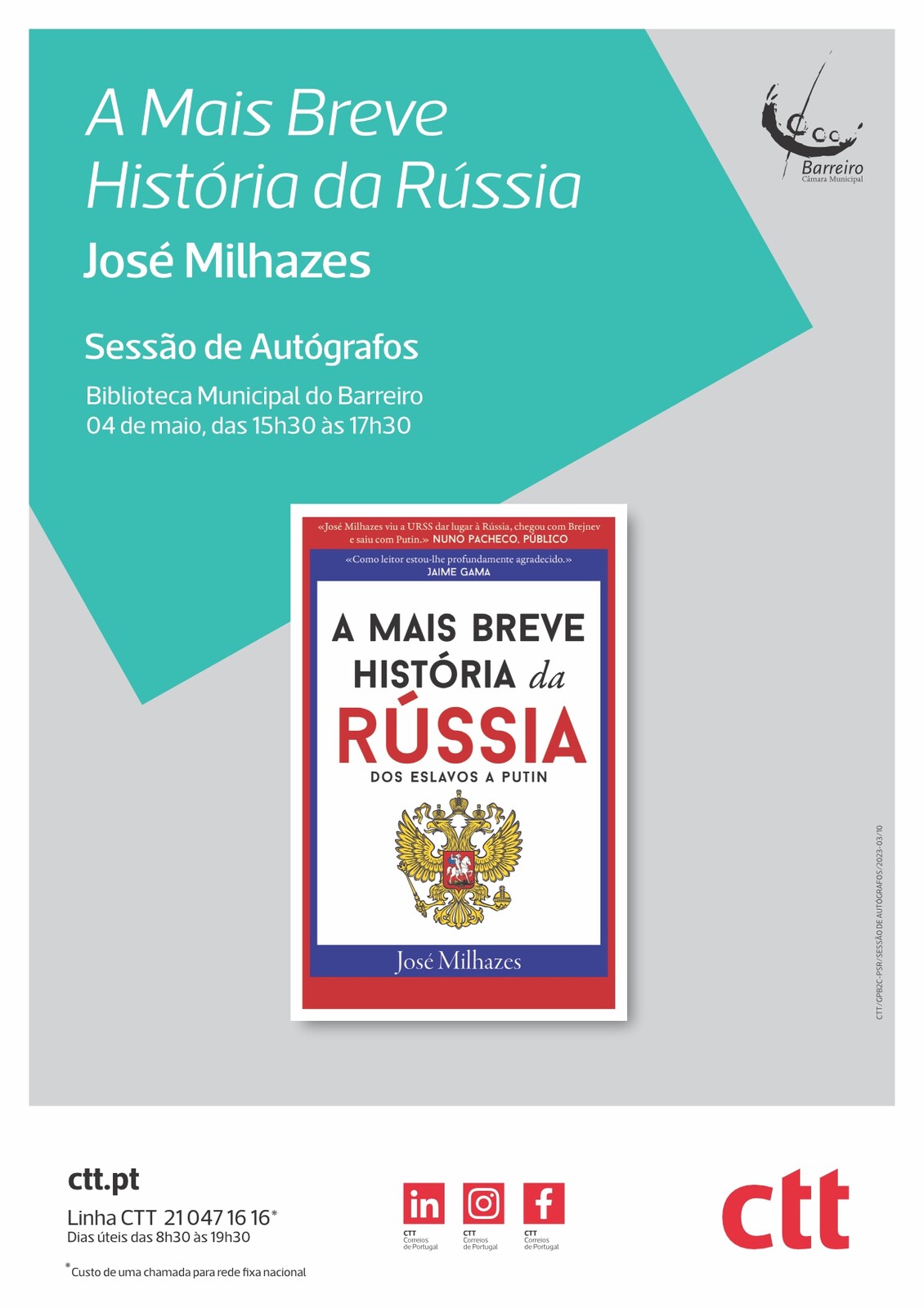 Sessão de Autógrafos com José Milhazes | Autor do livro “A Mais Breve História da Rússia”