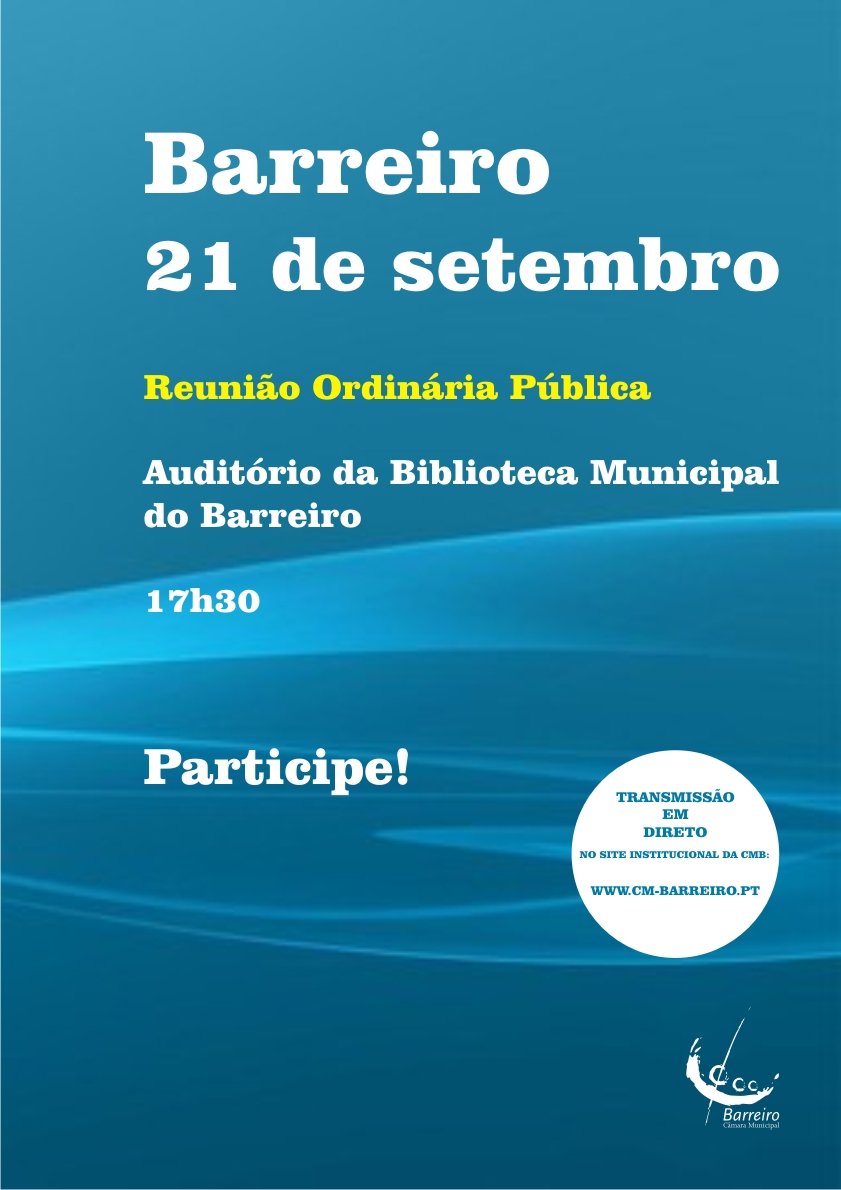 Sessão Online AQUI | Reunião Pública de Câmara | 17h30
