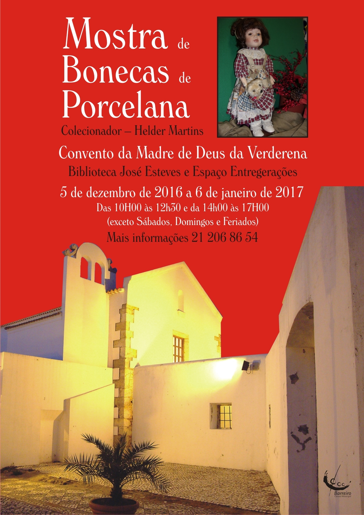 Mostra de Bonecas de Porcelana de 5/12 6/1/17 no Convento da Madre de Deus da Verderena