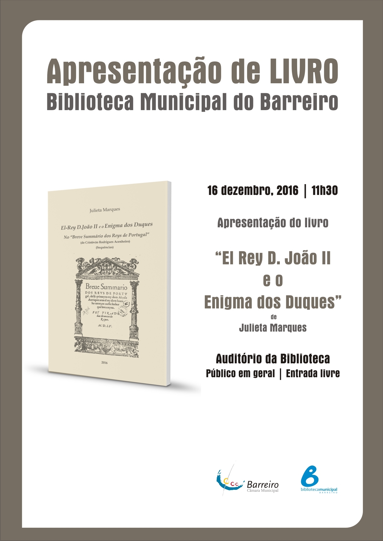Apresentação do livro “El Rey D. João II e o Enigma dos Duques”