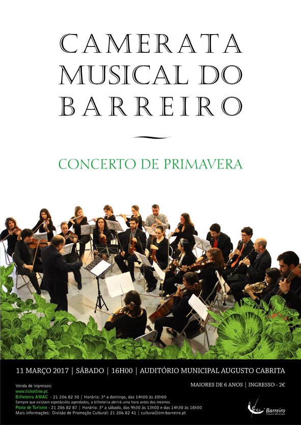 Concerto de Primavera com Camerata Musical do Barreiro a 11/3/17 no AMAC