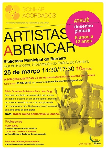 Ateliê “Artistas a Brincar” |  Inscrições abertas