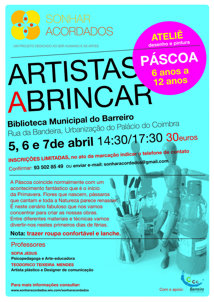 Ateliê “Artistas a Brincar” Inscrições abertas