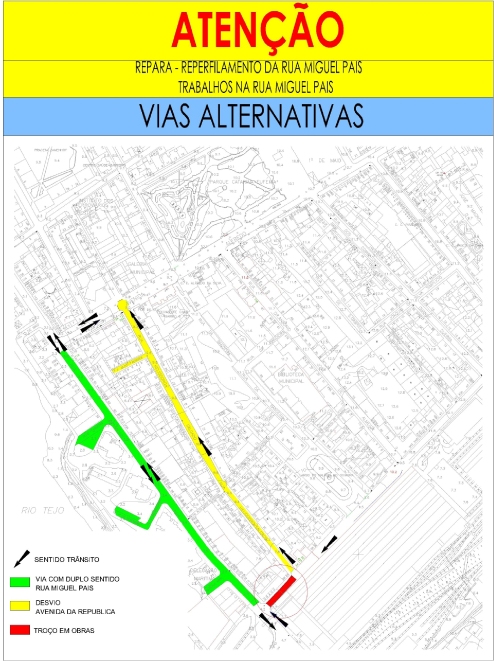 R. Miguel Pais / Av. da República | Corte de trânsito a partir de 22 outubro