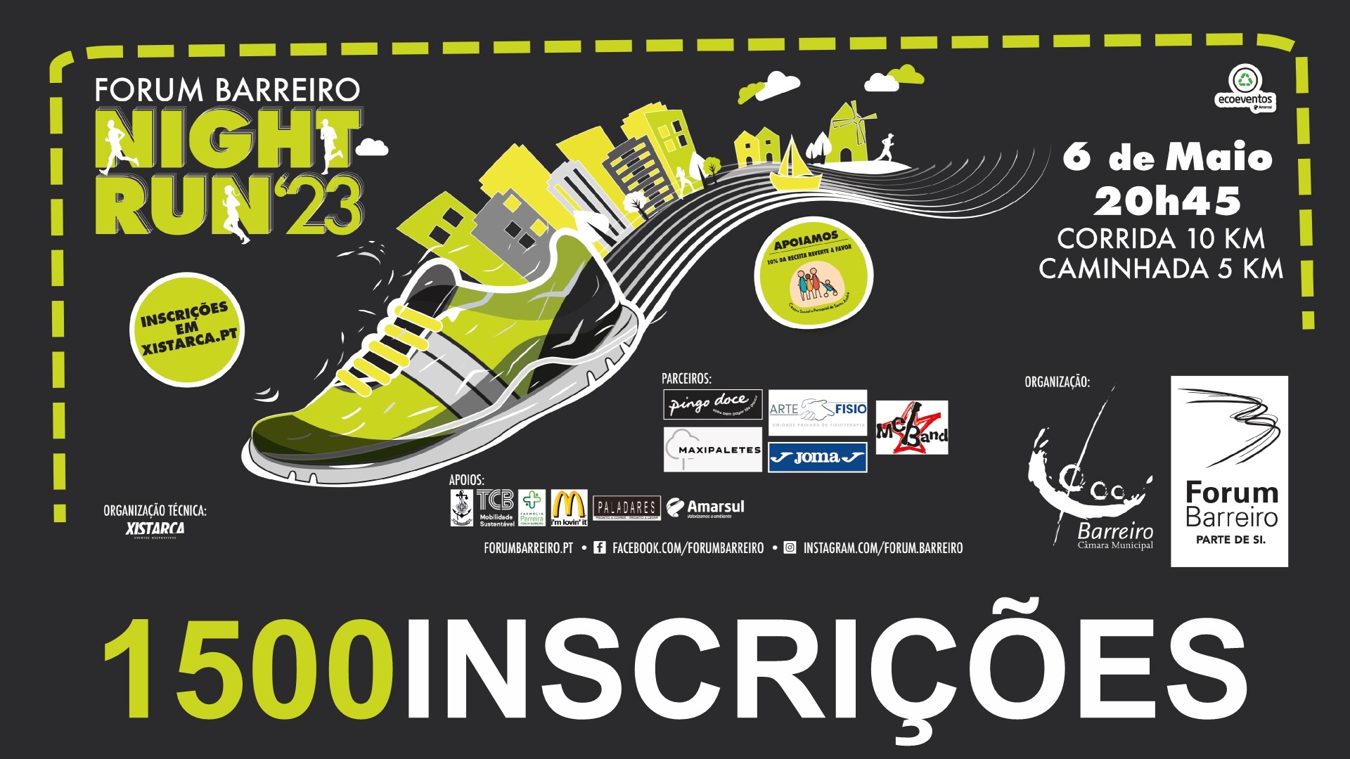 Forum Barreiro Night Run 2023 ultrapassa todos os máximos de inscritos