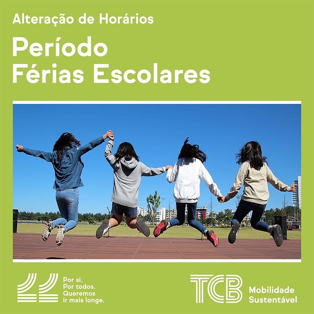 TCB | ALTERAÇÃO DE HORÁRIOS | Período Férias Escolares a partir de 19 junho