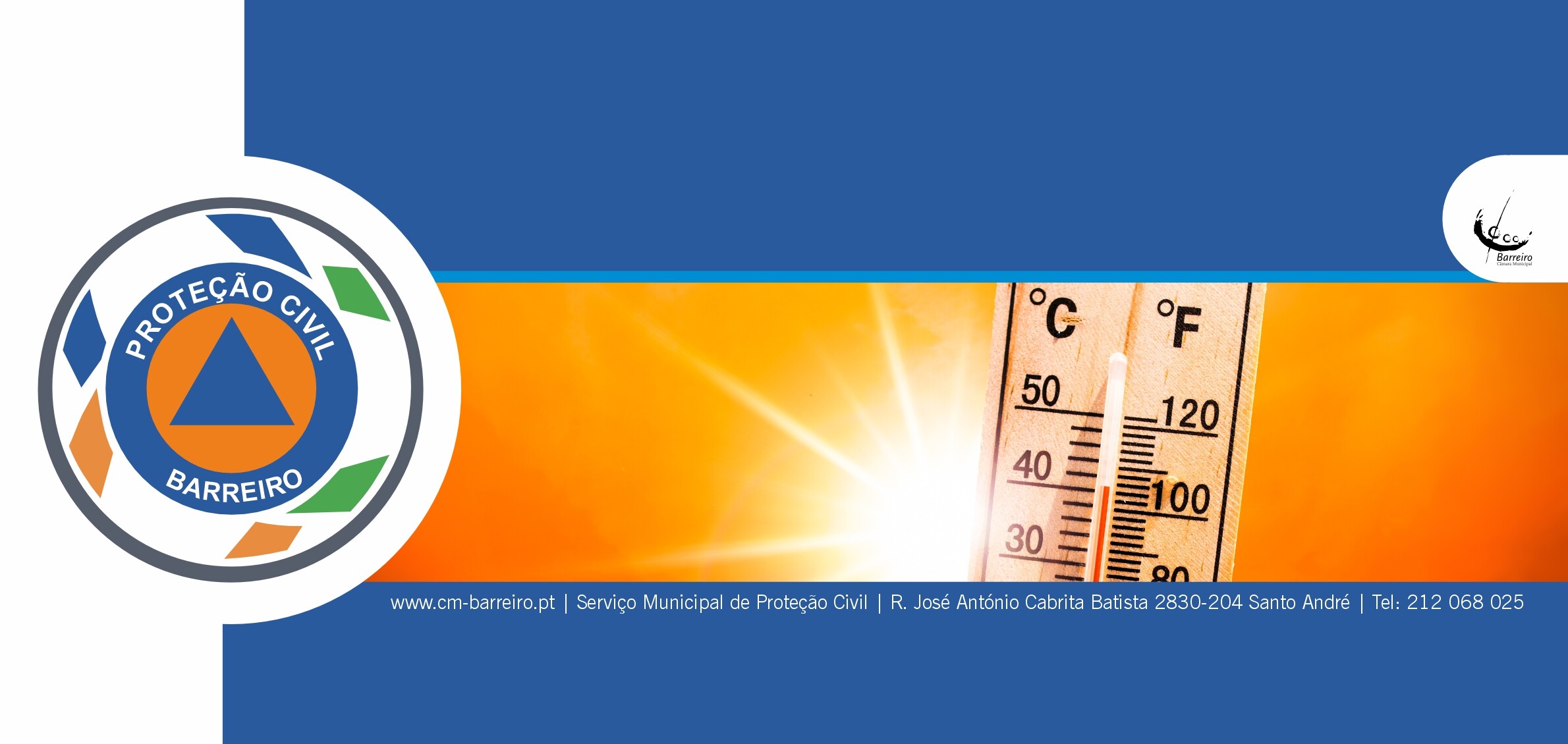 Aviso para Tempo quente e seco | Proteção Civil do Barreiro