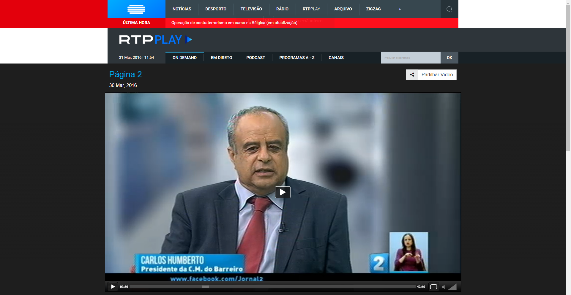 Lisboa Rtp Lisboa, cidade região, com o Tejo a unir as margens, com Presidente da ...