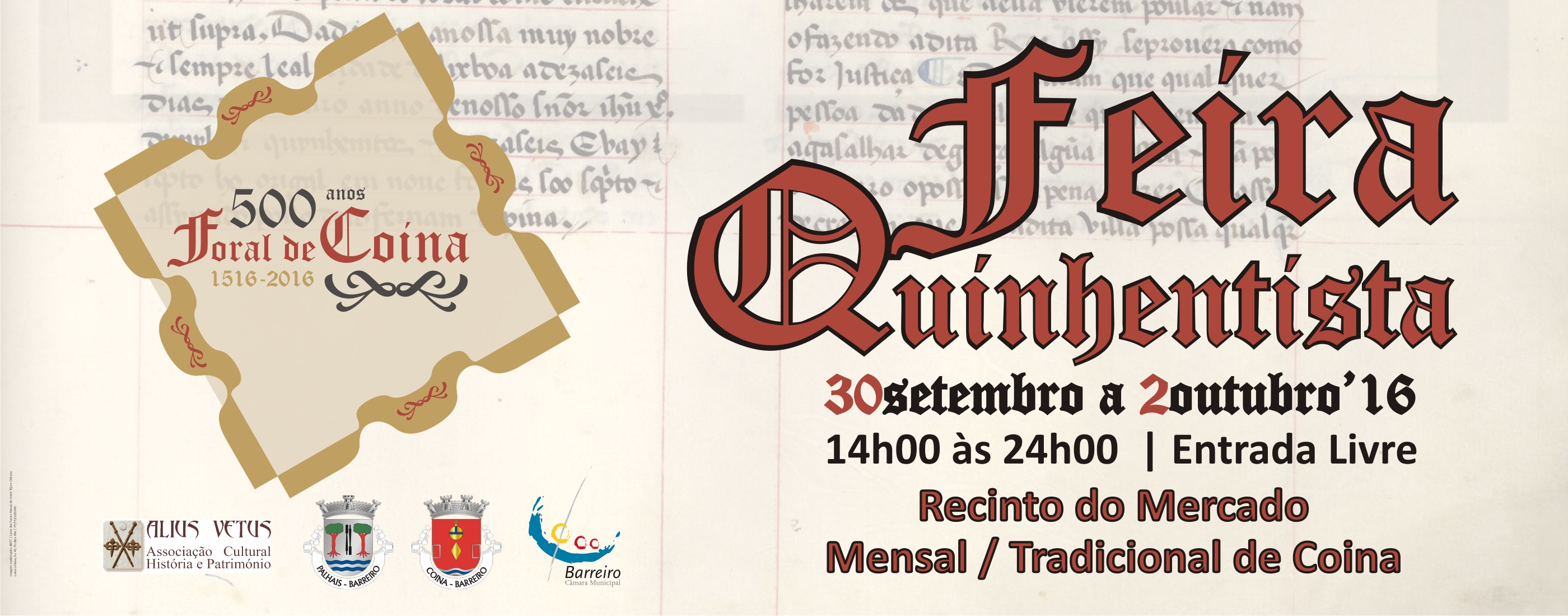 Feira Quinhentista de Coina-Barreiro de 30 de setembro a 2 de outubro disponibiliza fatos para vestir a pele de personagem da época