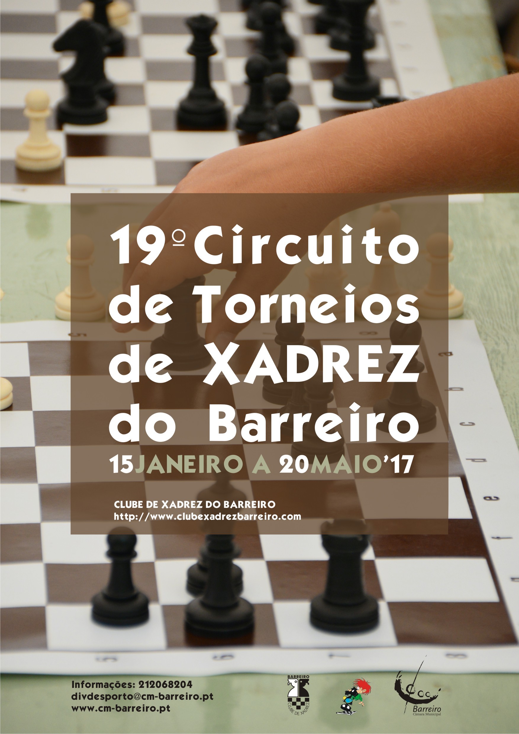 Cartaz do 19º Circuito de Torneios de Xadrez do Barreiro 2017