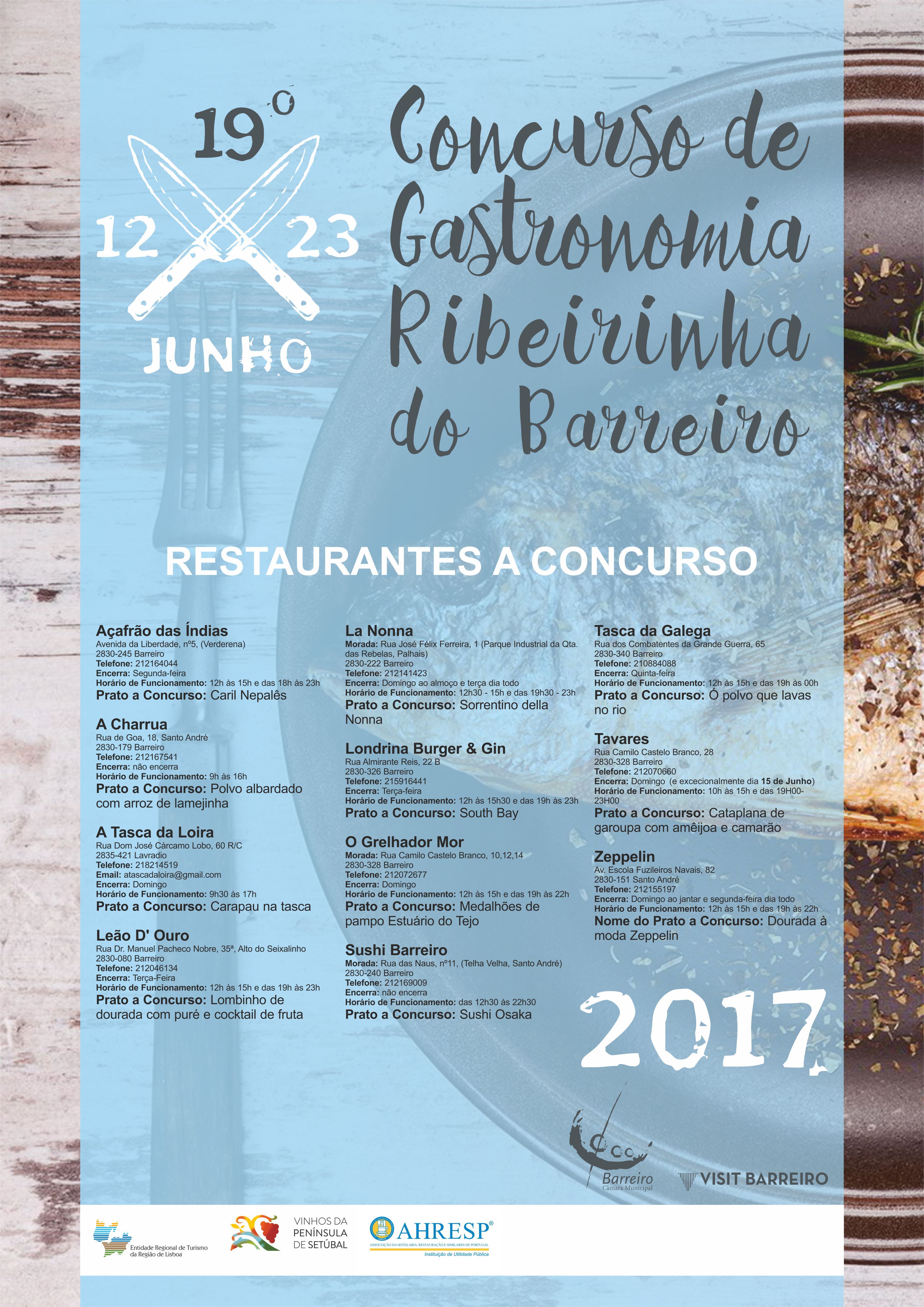 Entrega de prémios a 28 de junho | 19º Concurso de Gastronomia Ribeirinha