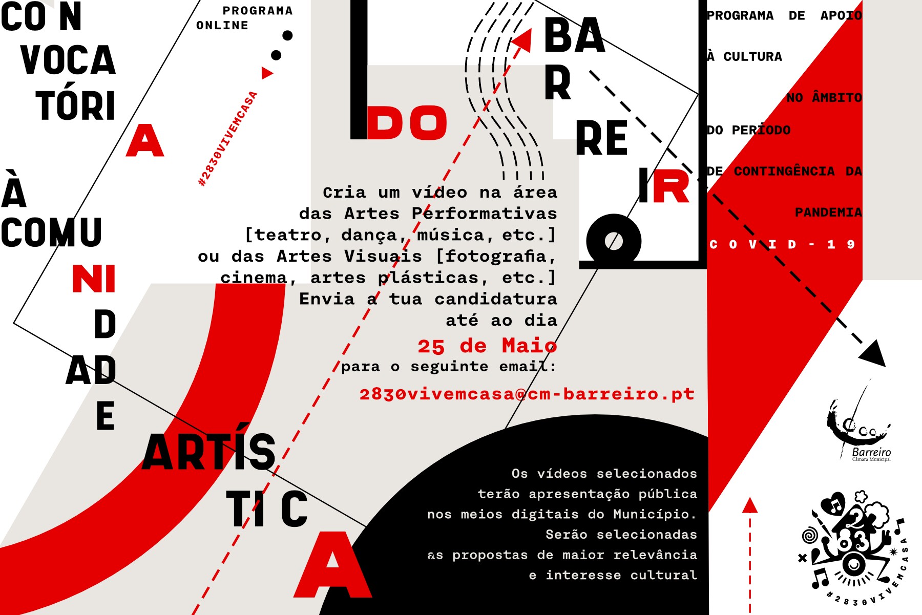Convocatória à comunidade artística do Barreiro | Até 25 de maio | #2830vivemcasa